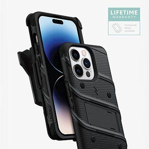 ZIZO Bolt Bundle - iPhone 14 Pro 6.1" Case with Tempered Glass & Holster - BLACK